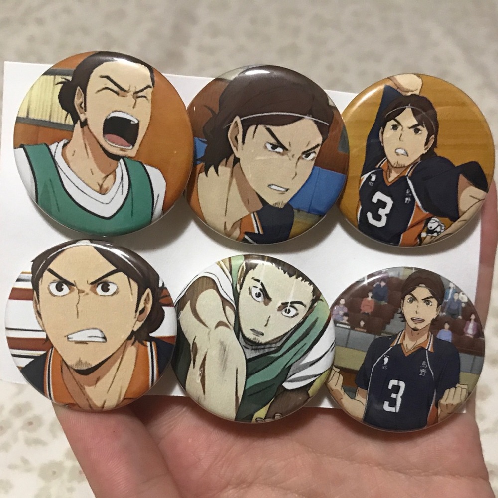 Haikyuu!! Asahi Azumane Pinback Buttons